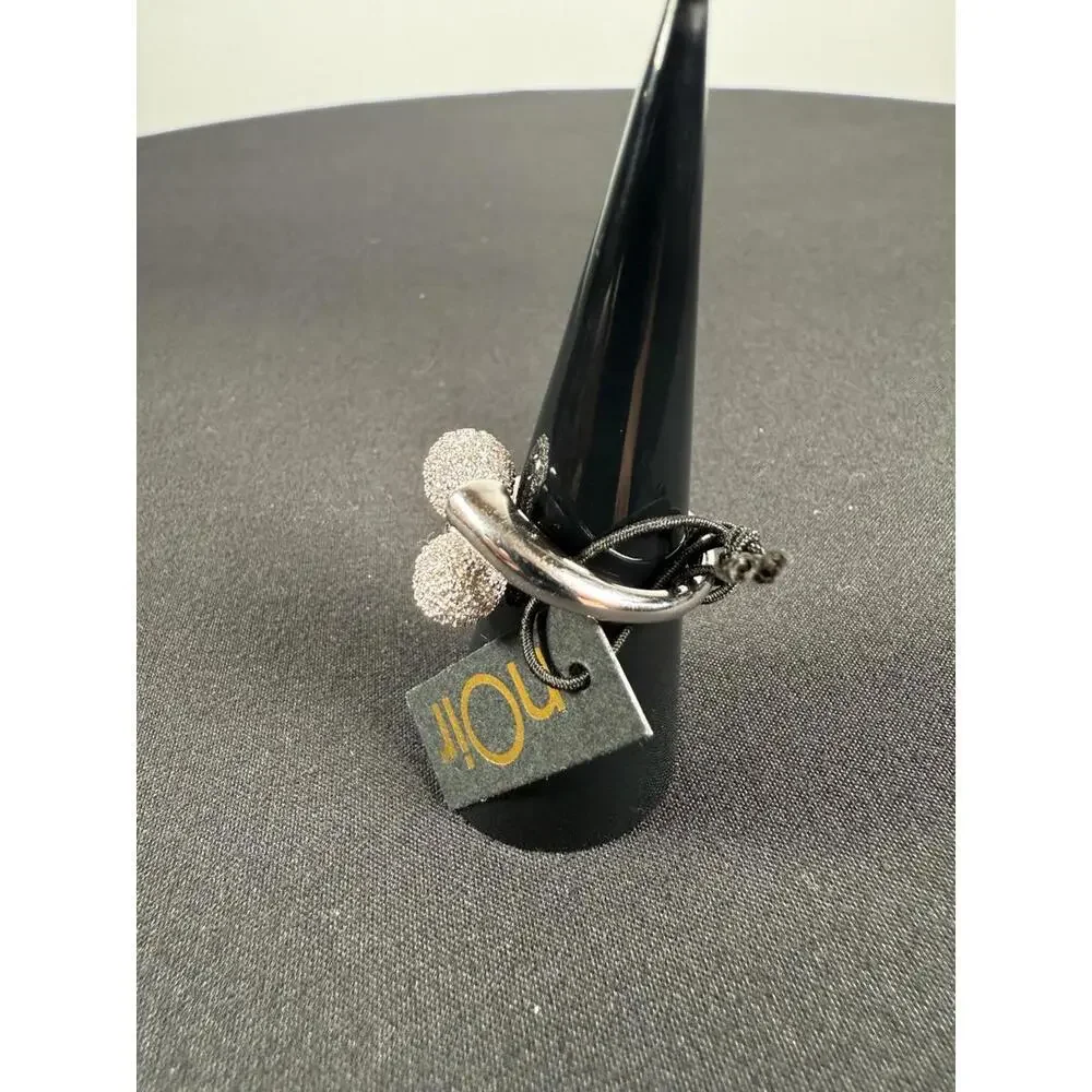 nOir Jewelry Silver Dee Pave Ring Size 8 - Picture 3 of 7